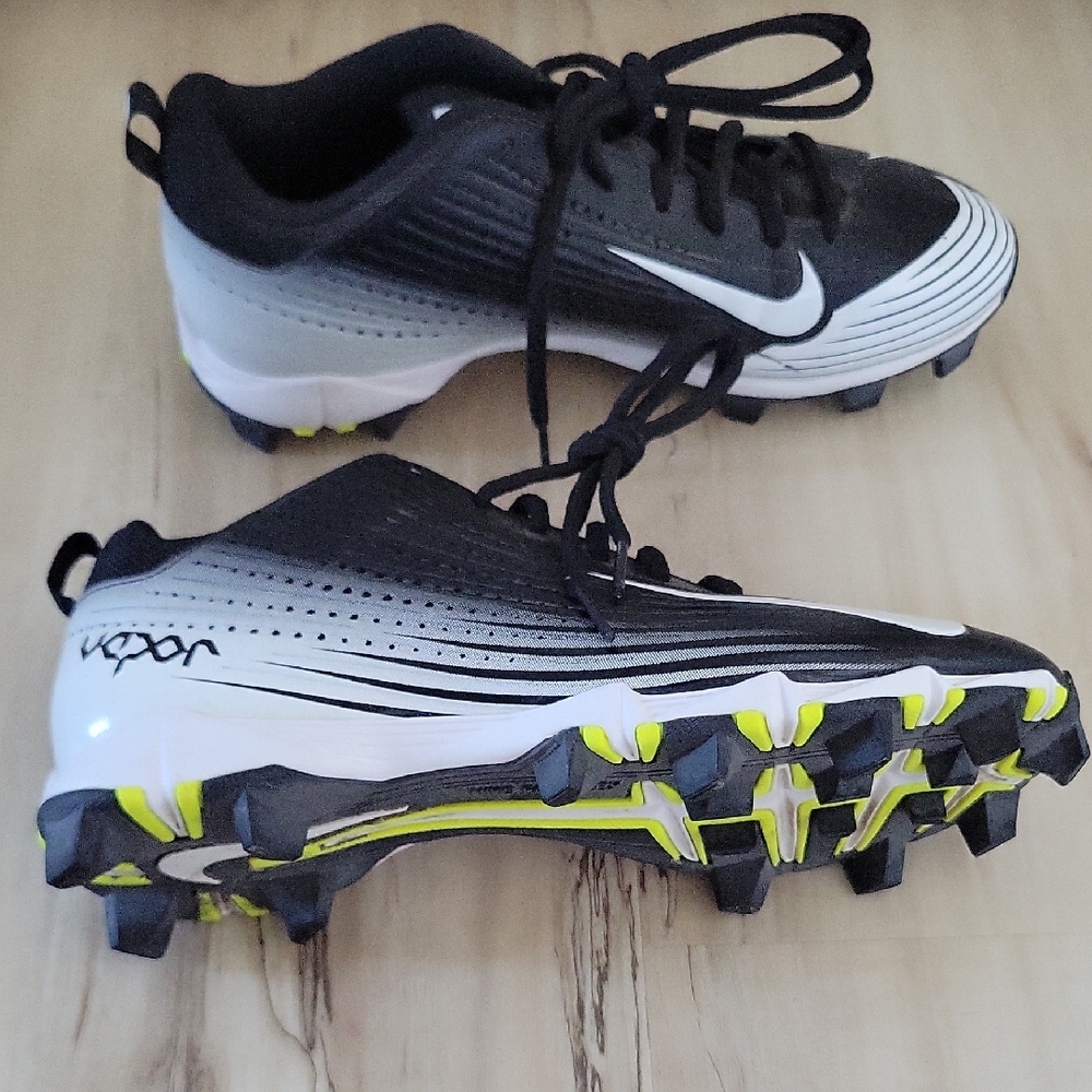Nike Black and White Cleats with Yellow Accents